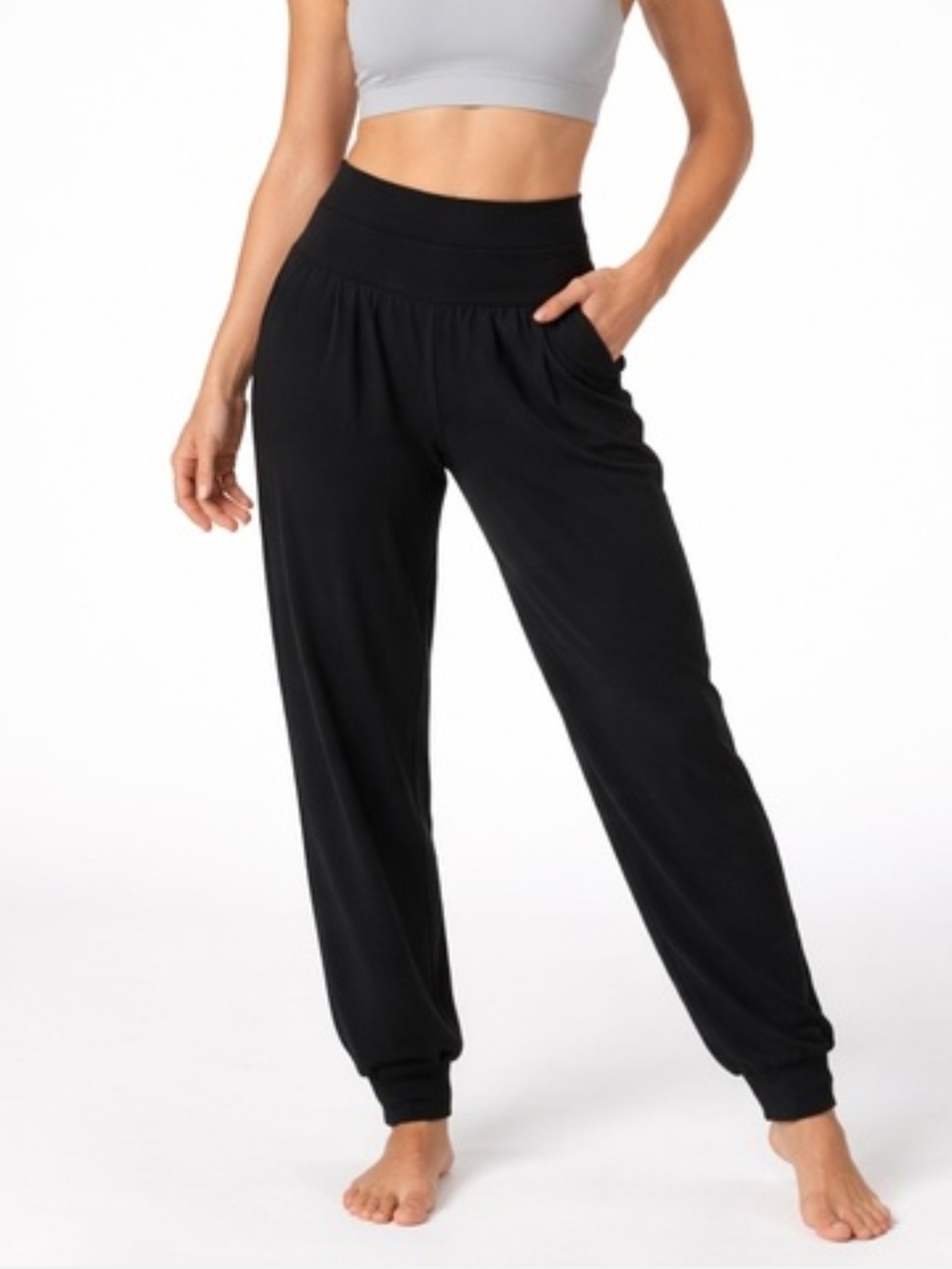 Nike Women's Black Dri-FIT Mid-Rise Jogger Pants - Picture 2 of 6